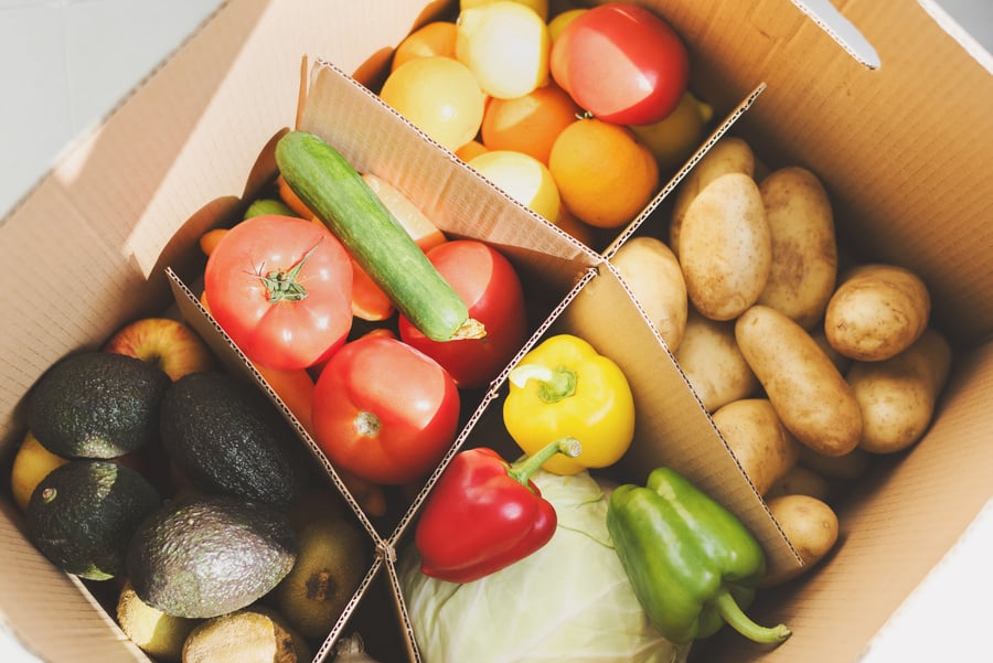 Box of Vegetables and Fruits